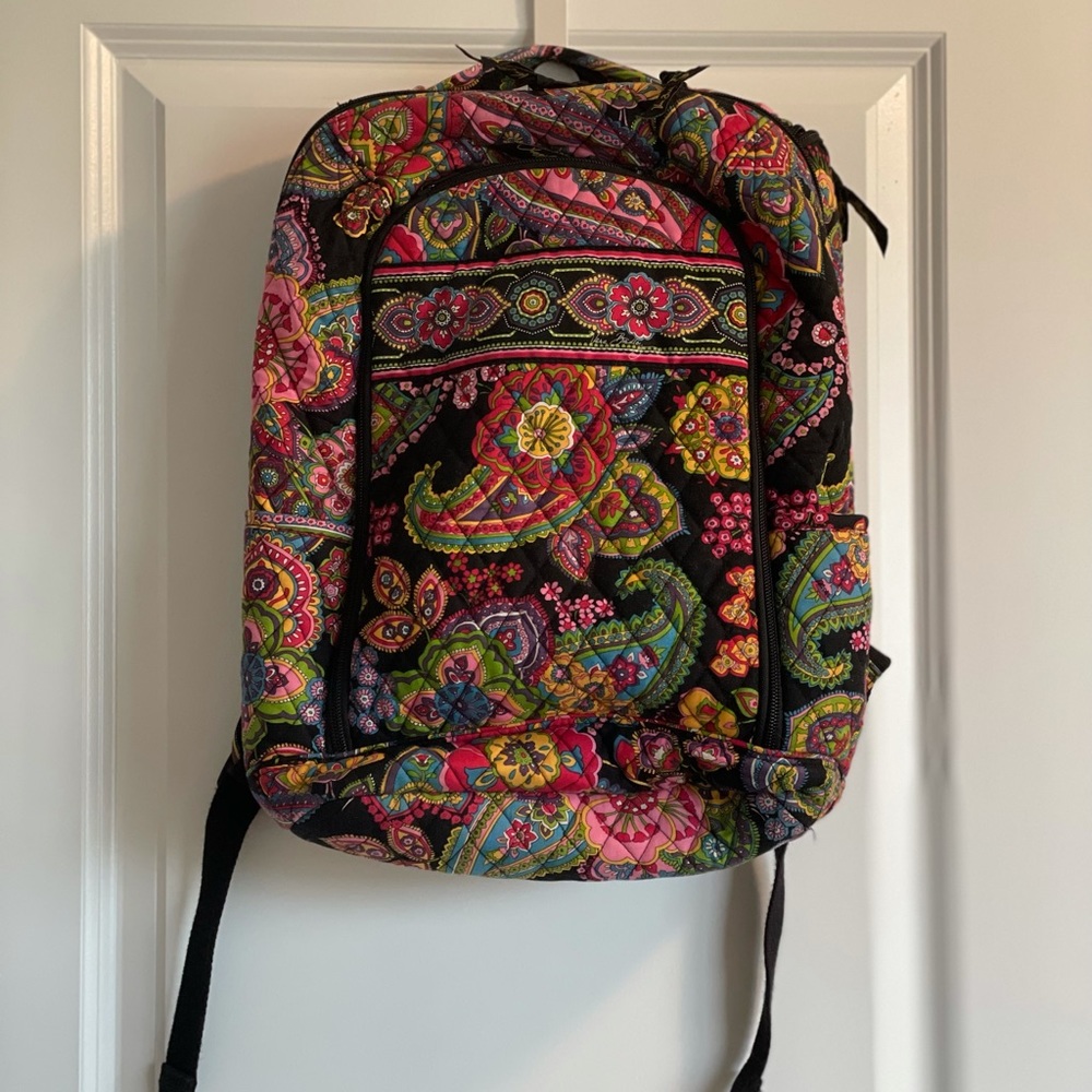 Vera Bradley campus book bag with laptop area